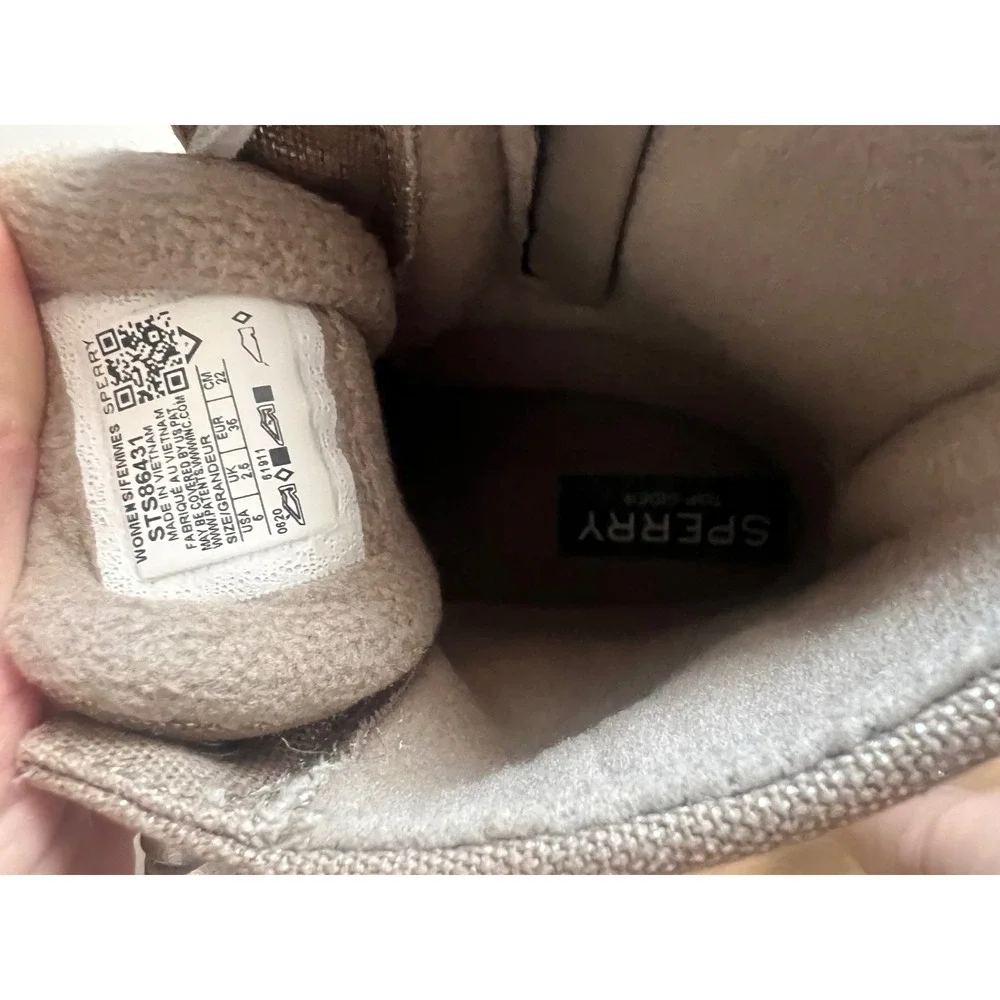 Sperry Duck Boots Women's Size‎ 5 Tan Waterproof Rain Snow Ankle Boots Lace Up